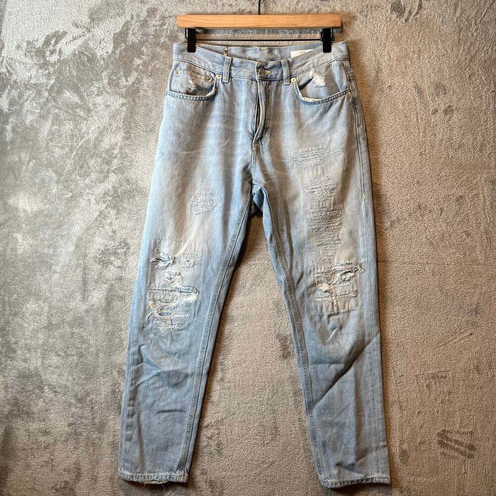 Dondup Distressed Mila Carrot Fit Jeans Light Wash Size 30‎ X 28”